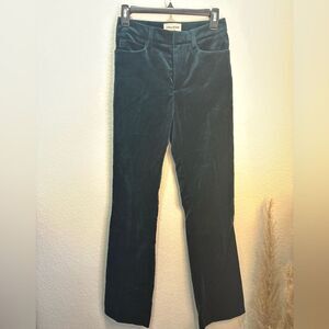 NWT- Zadig & Voltaire Straight Leg Dark Green Velvet Pants
